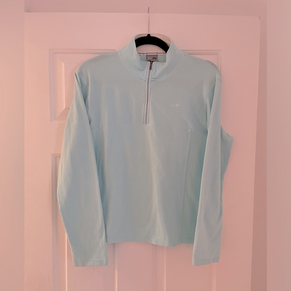 Champion zip-up top in aqua/sea glass/mint color - large